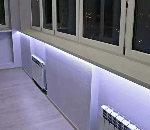 Установка светодиодной ленты на балкон в Москве