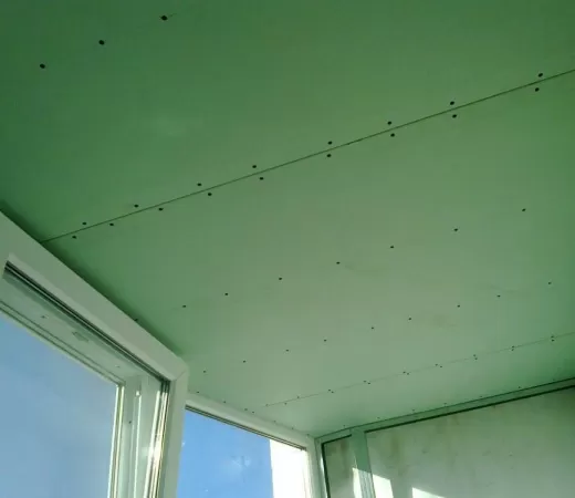 Отделка потолка балкона гипсокартоном в Москве